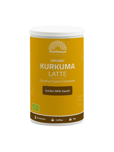 МАТИСЪН БИО ЛАТЕ КУРКУМА С КОКОС И ЦЕЙЛОНСКА КАНЕЛА прах 175 г