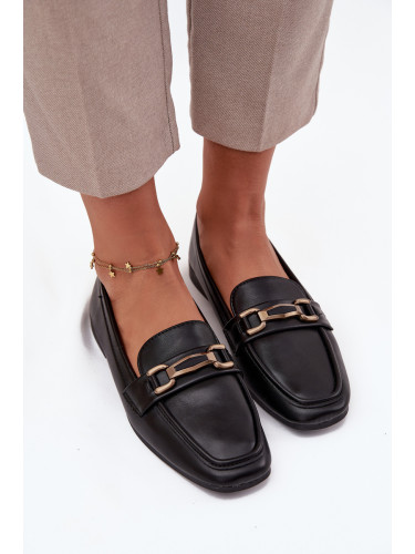 Boto Панталони Лофери Дамски С Декорация Черни Priscelle