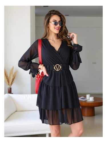 Resti Women's mini dress with frills and wrap neckline