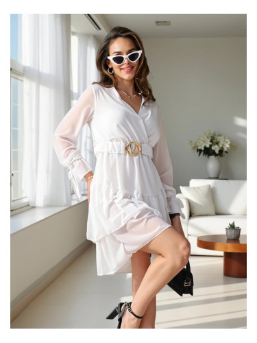 Resti Women's mini dress with ruffles and a wrap neckline