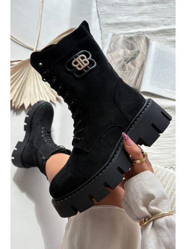 Boto Топли ботуши Wokrery дамски с украшение черни Melisse