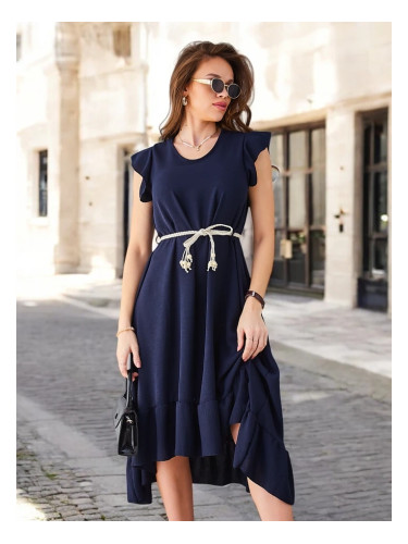 Resti Women's midi dress with ruffles and short sleeves