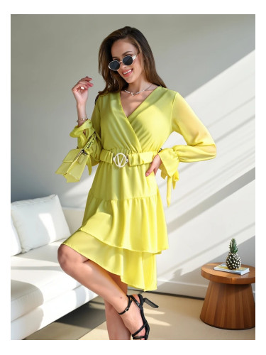 Resti Women's mini dress with ruffles and wrap neckline