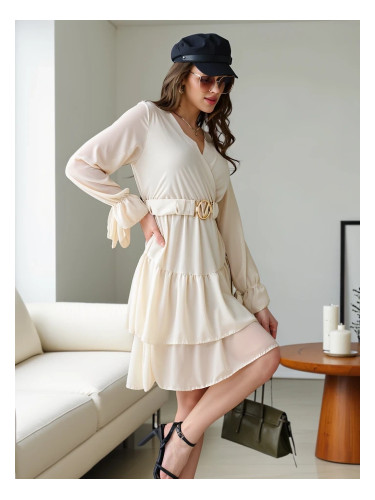 Resti Women's mini dress with ruffles and wrap neckline