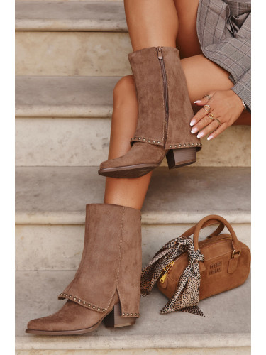 Дамски ботуши с топъл подплата с обърната горна част Vinceza