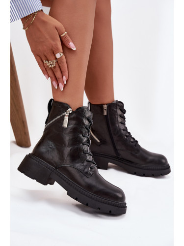 BIG STAR SHOES Кожени работи дамски ботуши с подплата Big Star