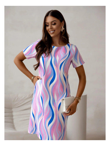 Resti Simple knee-length women's dress with short sleeves in various stripes