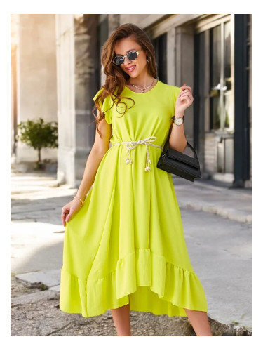 Resti Women's midi dress with ruffles and short sleeves