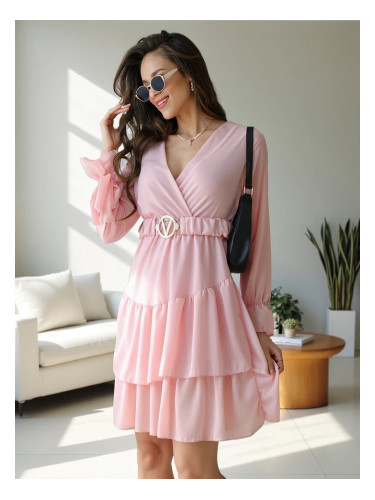 Resti Women's mini dress with ruffles and wrap neckline