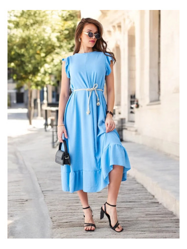 Resti Women's midi dress with ruffles and short sleeves