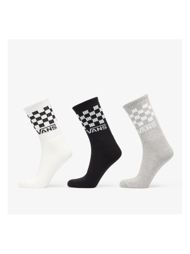 Чорапи Vans Classic Check Crew 3-Pack White/ Black/ Grey L