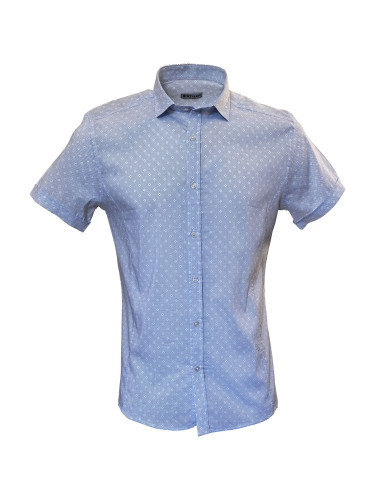 Риза с къс ръкав на сини фигури