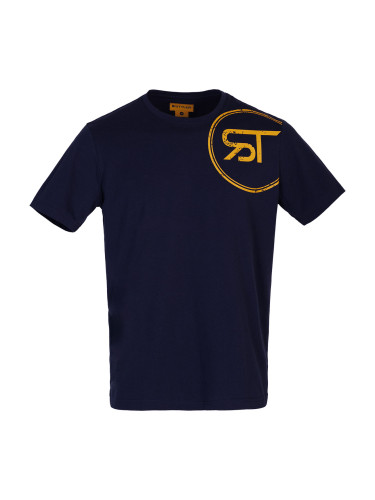 Мъжка блуза в тъмно синьо с кръгъл печат