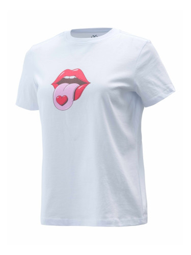 BRILLE | Тениска Red Lips, бял