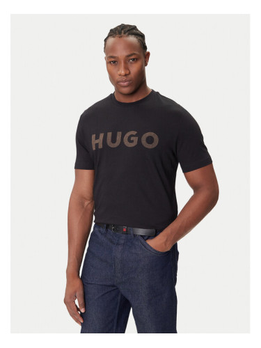 HUGO Тишърт Dulivio 50542737 Черен Regular Fit