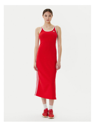 adidas Ежедневна рокля adicolor 3-Stripes JD4620 Червен Slim Fit