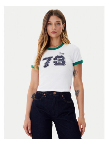 Levi's® Тишърт Graphic Ringer A3523-0142 Бял Slim Fit