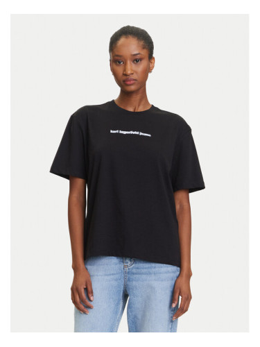 Karl Lagerfeld Jeans Тишърт A3W17039 Черен Regular Fit