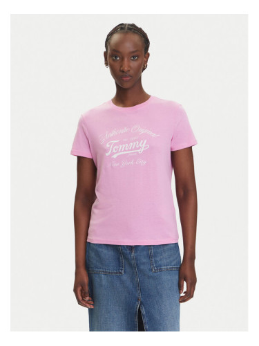 Tommy Jeans Тишърт Essential DW0DW21404 Розов Regular Fit