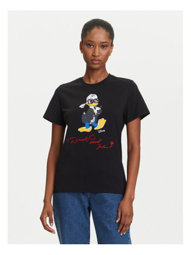 KARL LAGERFELD Тишърт A3W17090 Черен Regular Fit