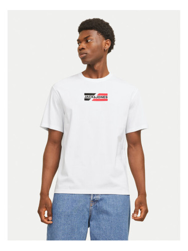 Jack & Jones Тишърт Corp Graphic 12268415 Бял Regular Fit