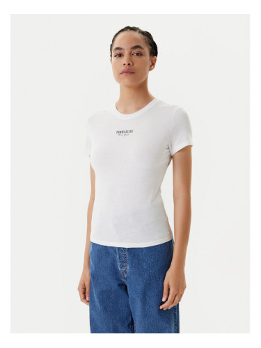 Tommy Jeans Тишърт Essential DW0DW20913 Бял Slim Fit