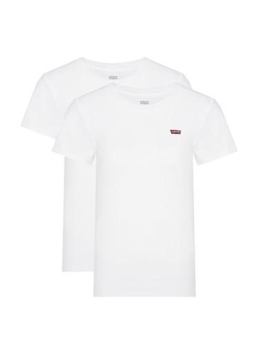 Levi's® Комплект 2 тишъртки Essential 004AO-0002 Бял Slim Fit