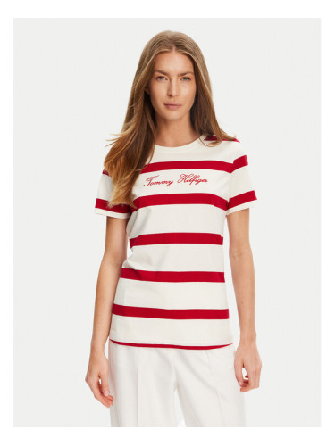 Tommy Hilfiger Тишърт Script WW0WW45746 Екрю Regular Fit