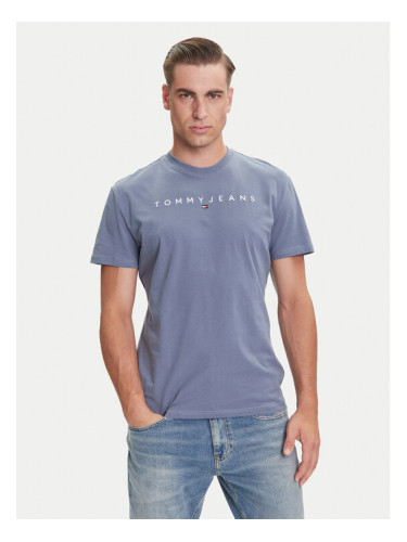 Tommy Jeans Тишърт Linear Logo DM0DM20744 Син Regular Fit