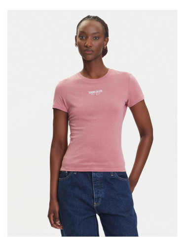 Tommy Jeans Тишърт Essential DW0DW20913 Розов Slim Fit