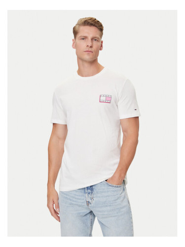 Tommy Jeans Тишърт Pop Color Flag DM0DM21577 Бял Regular Fit