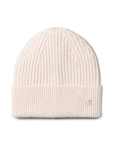 Шапка Calvin Klein Ck Metal Wool Beanie LV04D8032G Екрю