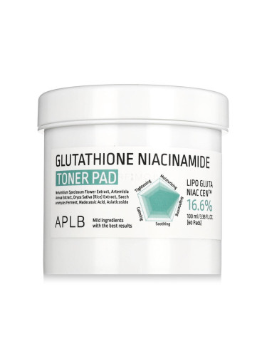 APLB Glutathione Niacinamide Toner Pad Лосион за лице 60 бр