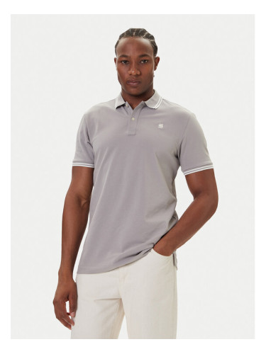 G-Star Raw Тениска с яка и копчета Dunda D17127-5864 Сив Slim Fit