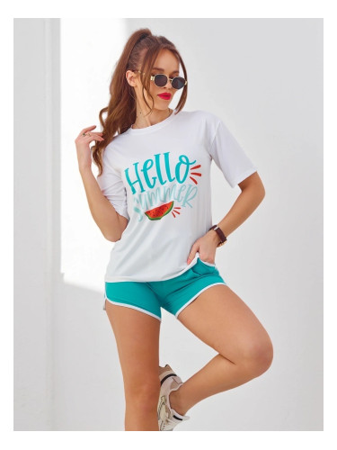 Resti Women's sports set with a t-shirt and shorts Hello Summer