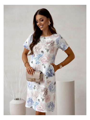Resti Simple women's knee-length dress with short sleeves featuring a floral pattern