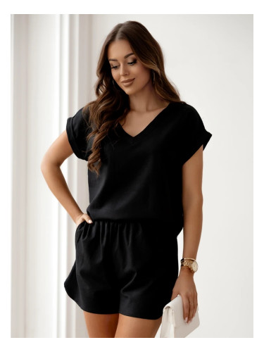 Resti Linen women’s set with short sleeves and short shorts