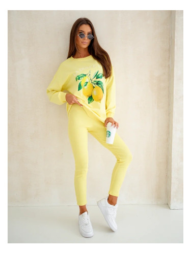 Resti Women's cotton set with lemon sweatshirt and leggings