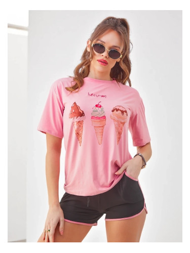 Resti Women's sports set with a t-shirt and shorts Ice Cream