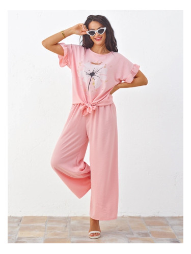 Resti Women's casual set with a short-sleeved blouse and wide pants