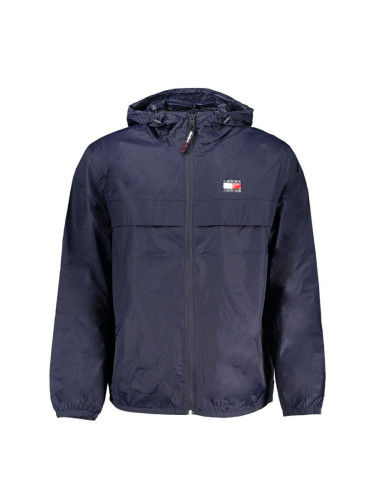 Tommy Jeans Men's Brand Logo Full Zip Elastic Cuffs And Both Waterproof High Collar Hoodie L