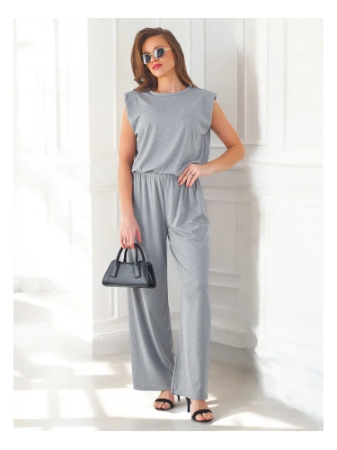 Resti Women's ribbed viscose set, sleeveless and with flared pants