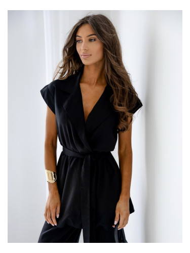 Resti Sofia Nero – Black women's set made of fabric with a V-neck