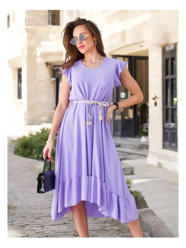 Resti Women's midi dress with ruffles and short sleeves