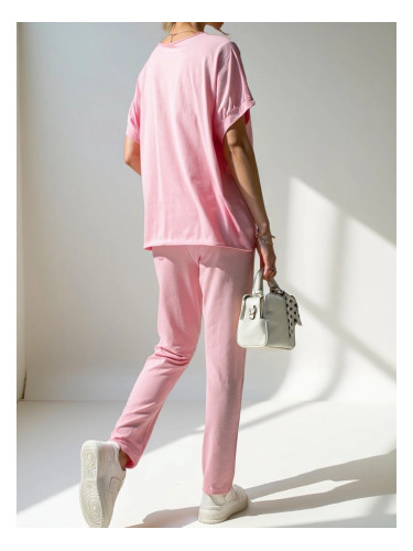 Resti Women's cotton set with short sleeves and straight pants