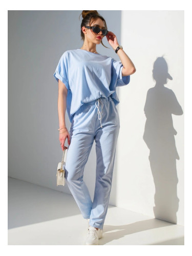 Resti Women's cotton set with short sleeves and straight pants