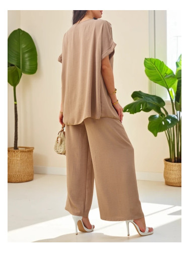 Resti Cotton women's set with short sleeves and wide pants