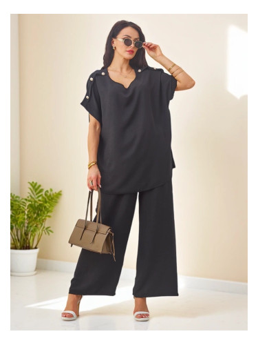 Resti Women's cotton set with short sleeves and wide pants