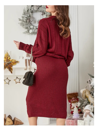 Resti Acrylic braided women's set with sweater and skirt Warm&Fuzzy