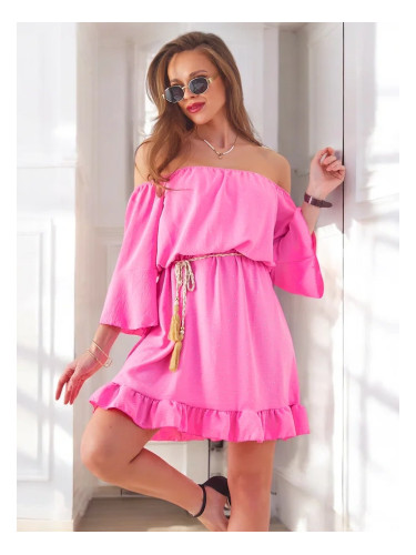 Resti Women's mini dress Spanish style with long sleeves and rhinestones